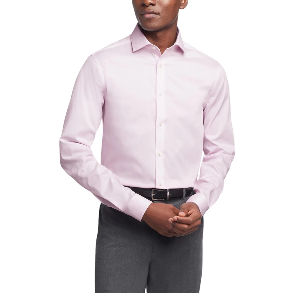 Calvin Klein Men's Steel Plus Slim Fit Stretch Modern Pin Cord Dress Shi…